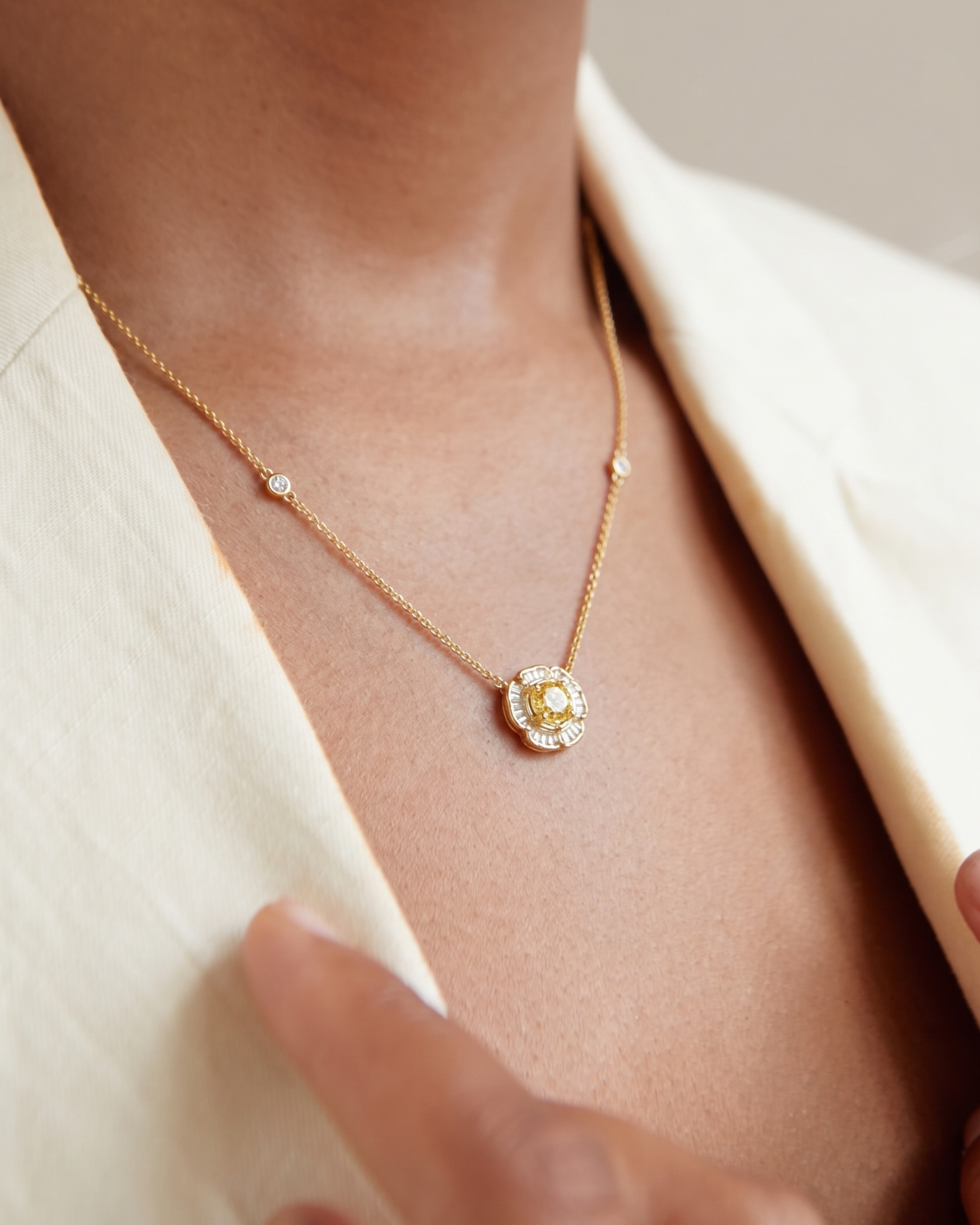 Golden Camellia Necklace