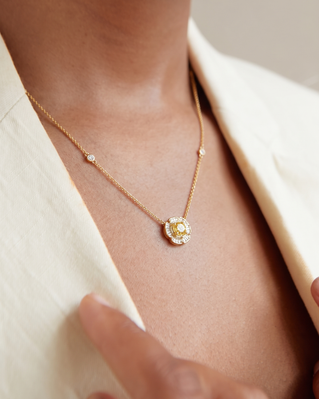 Golden Camellia Necklace
