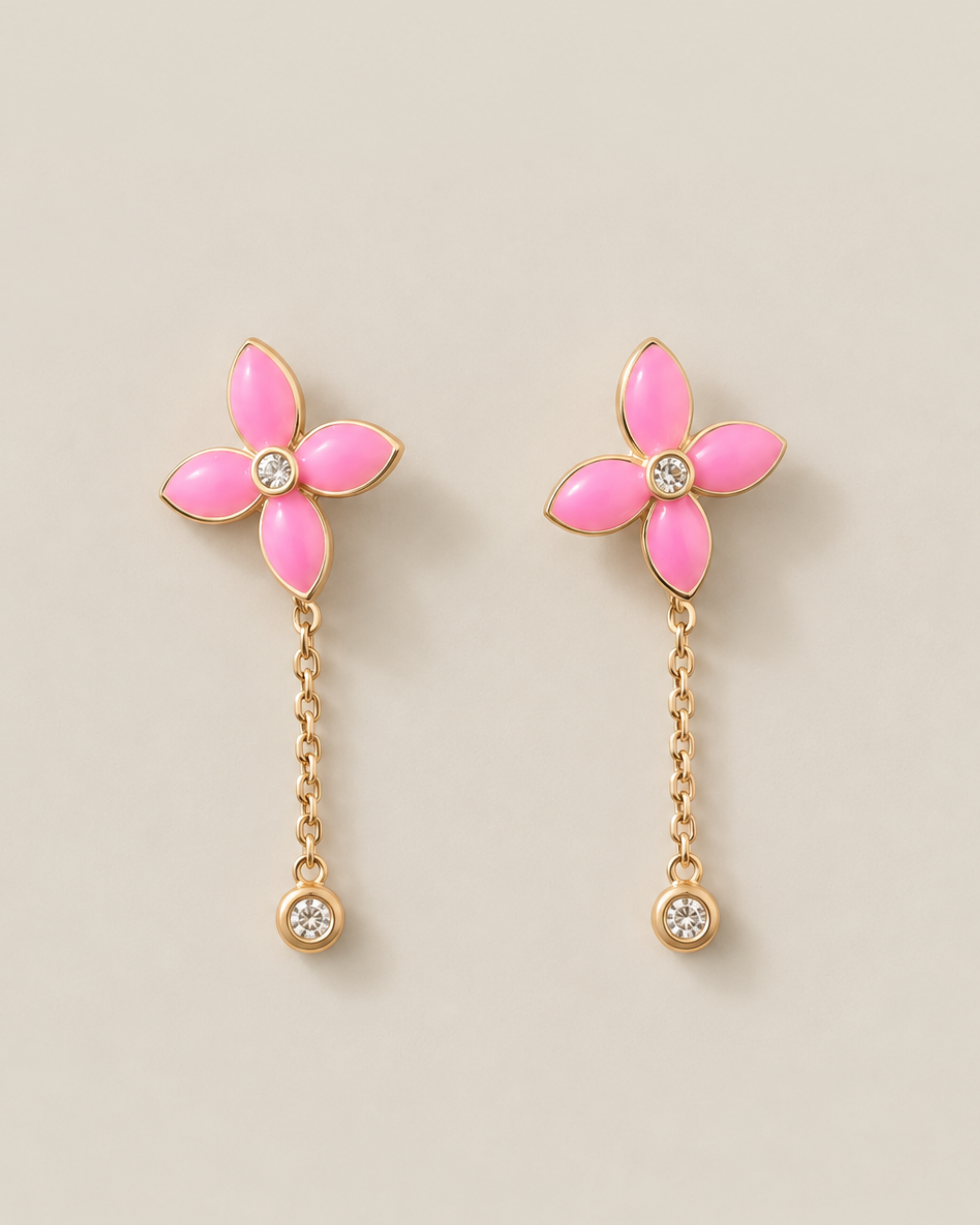 Blushing Petal Drop Earrings