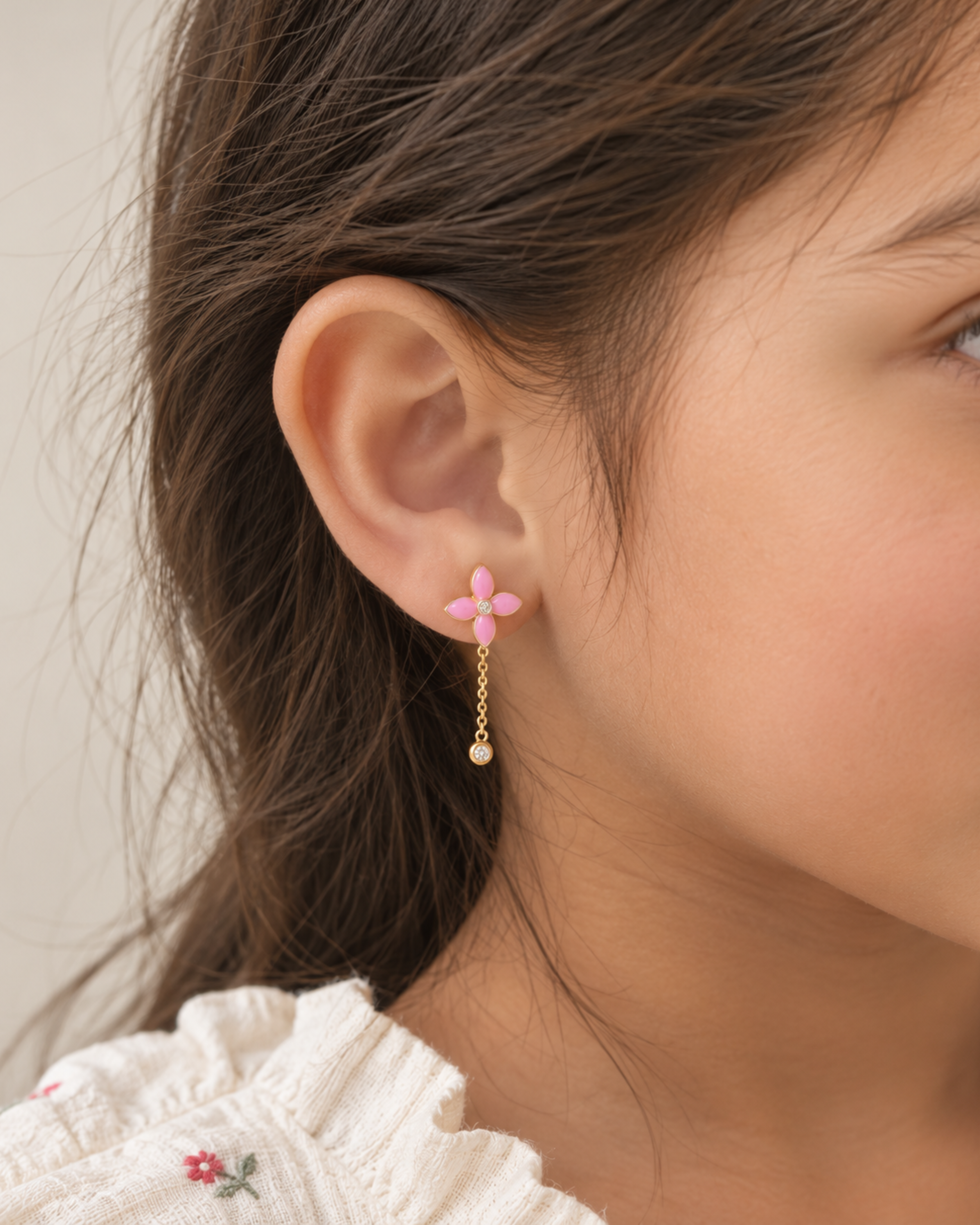 Blushing Petal Drop Earrings