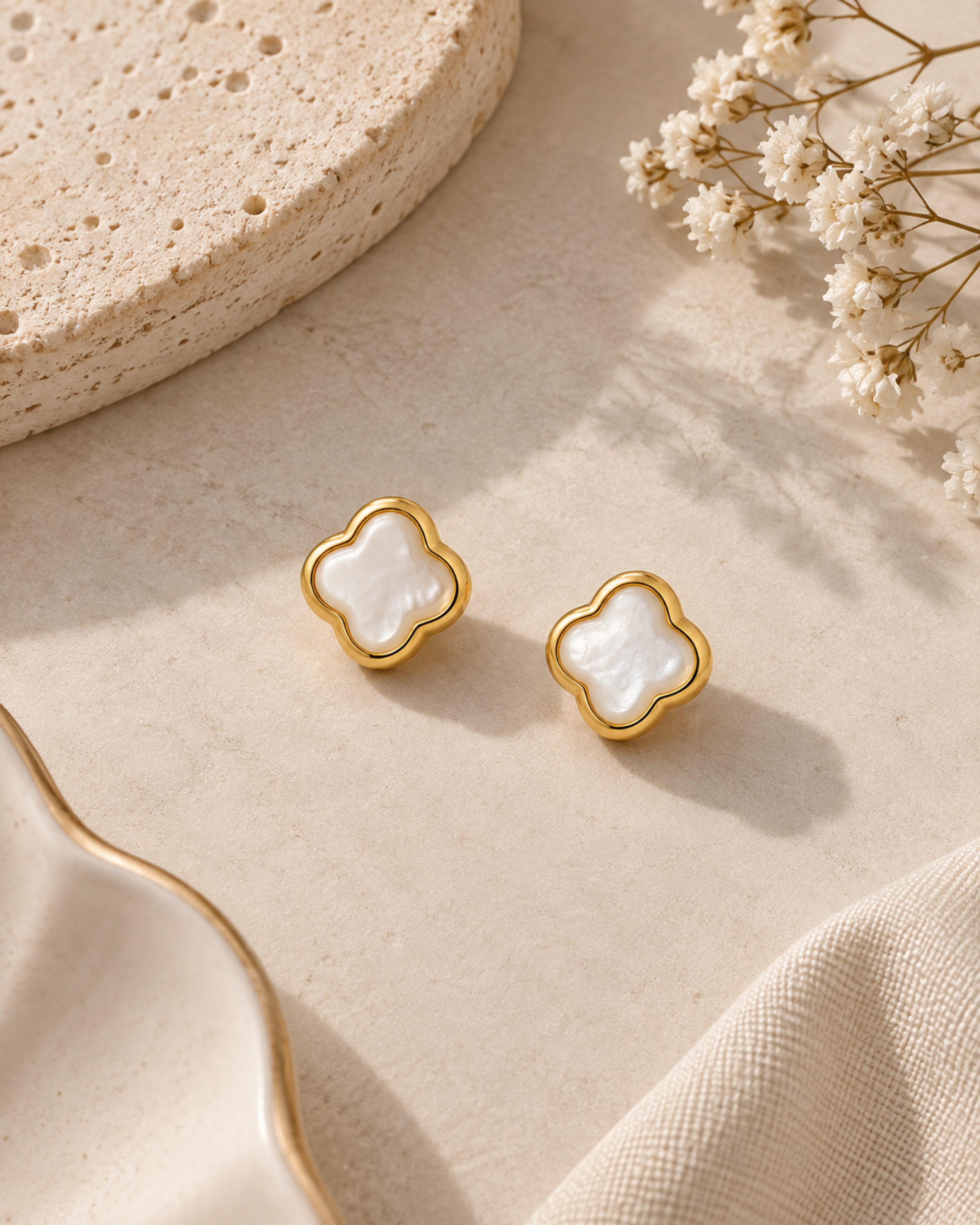 The Nacre Flora Studs