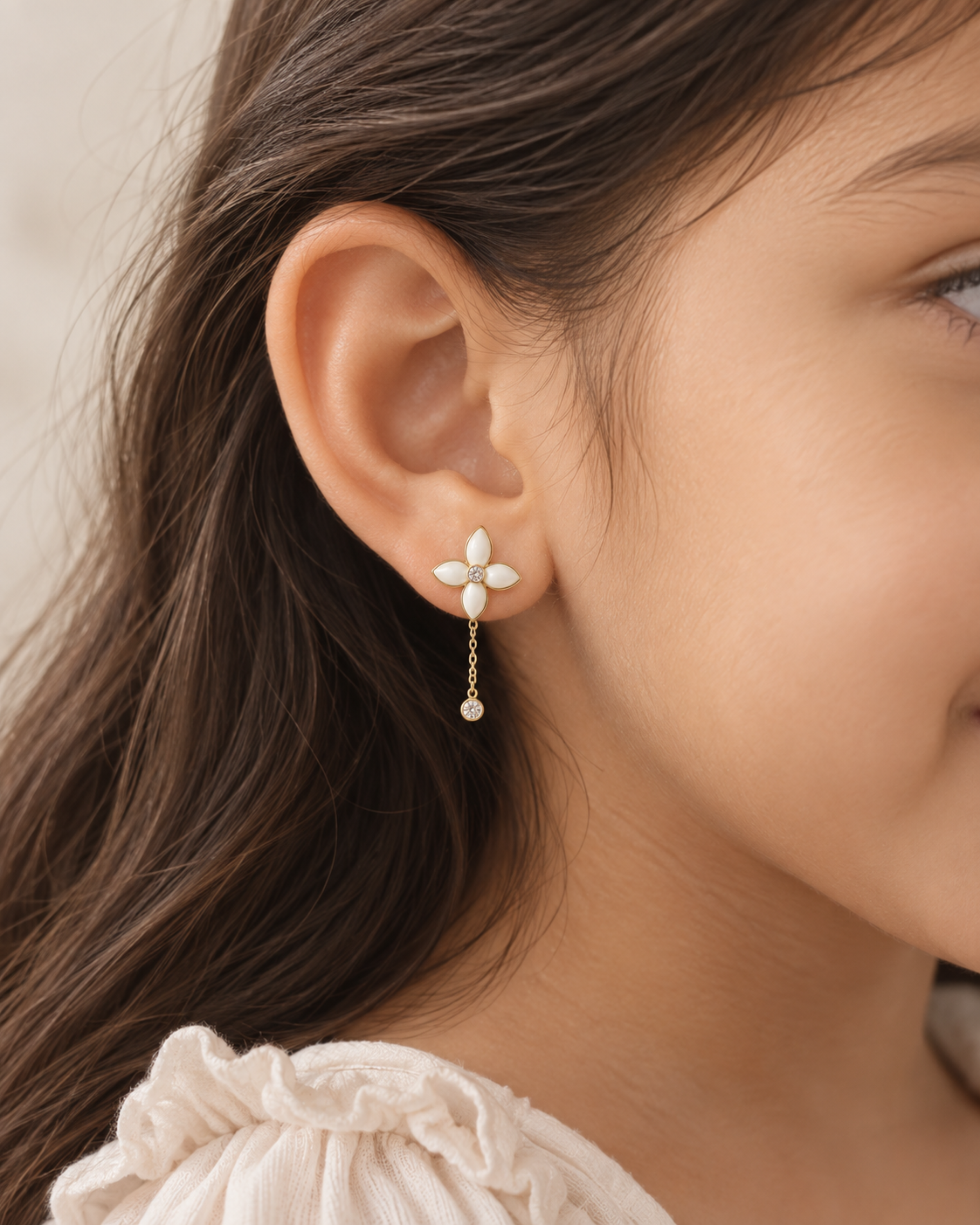 Blushing Petal Drop Earrings