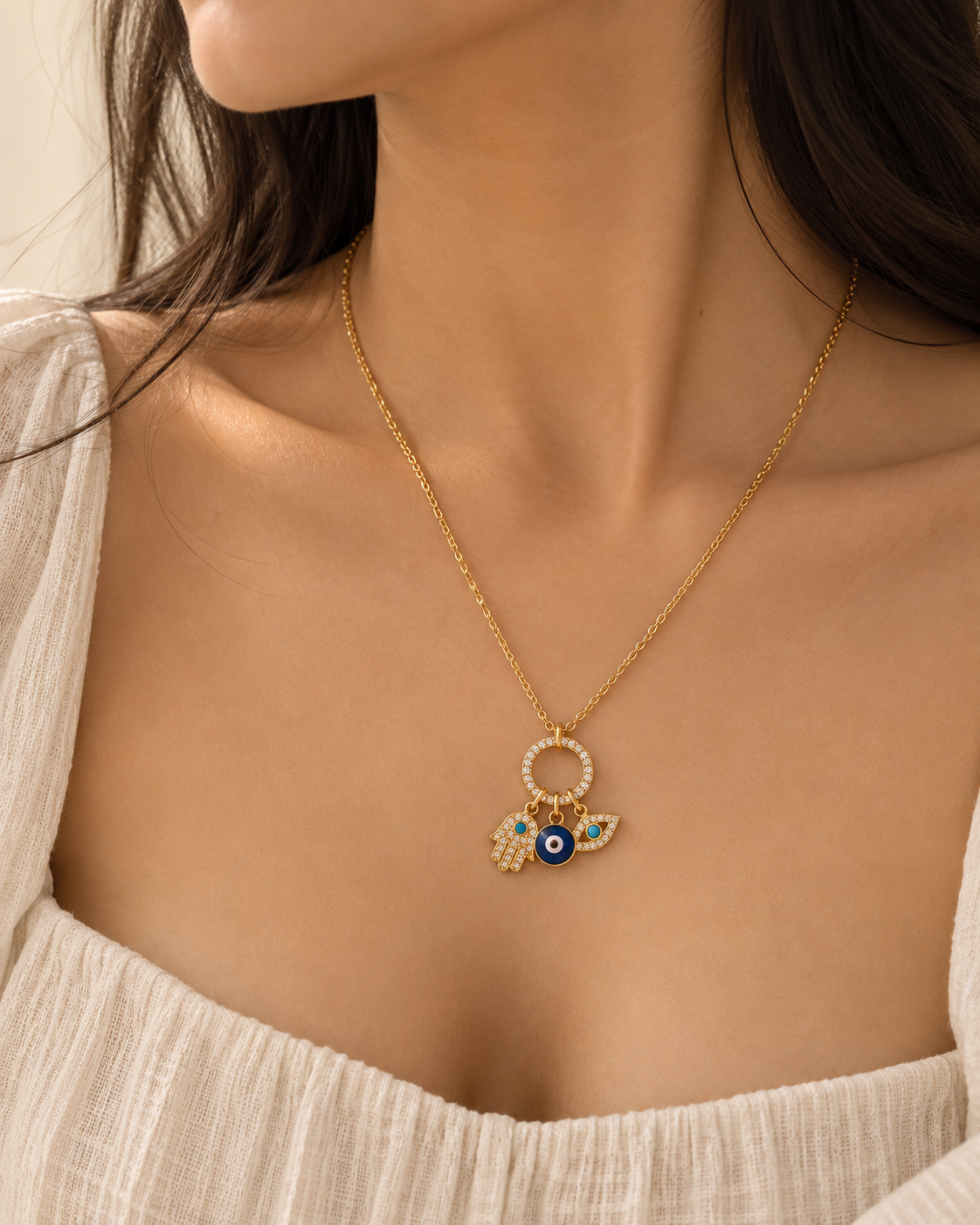The Nazar & Hamsa Trinity Amulet