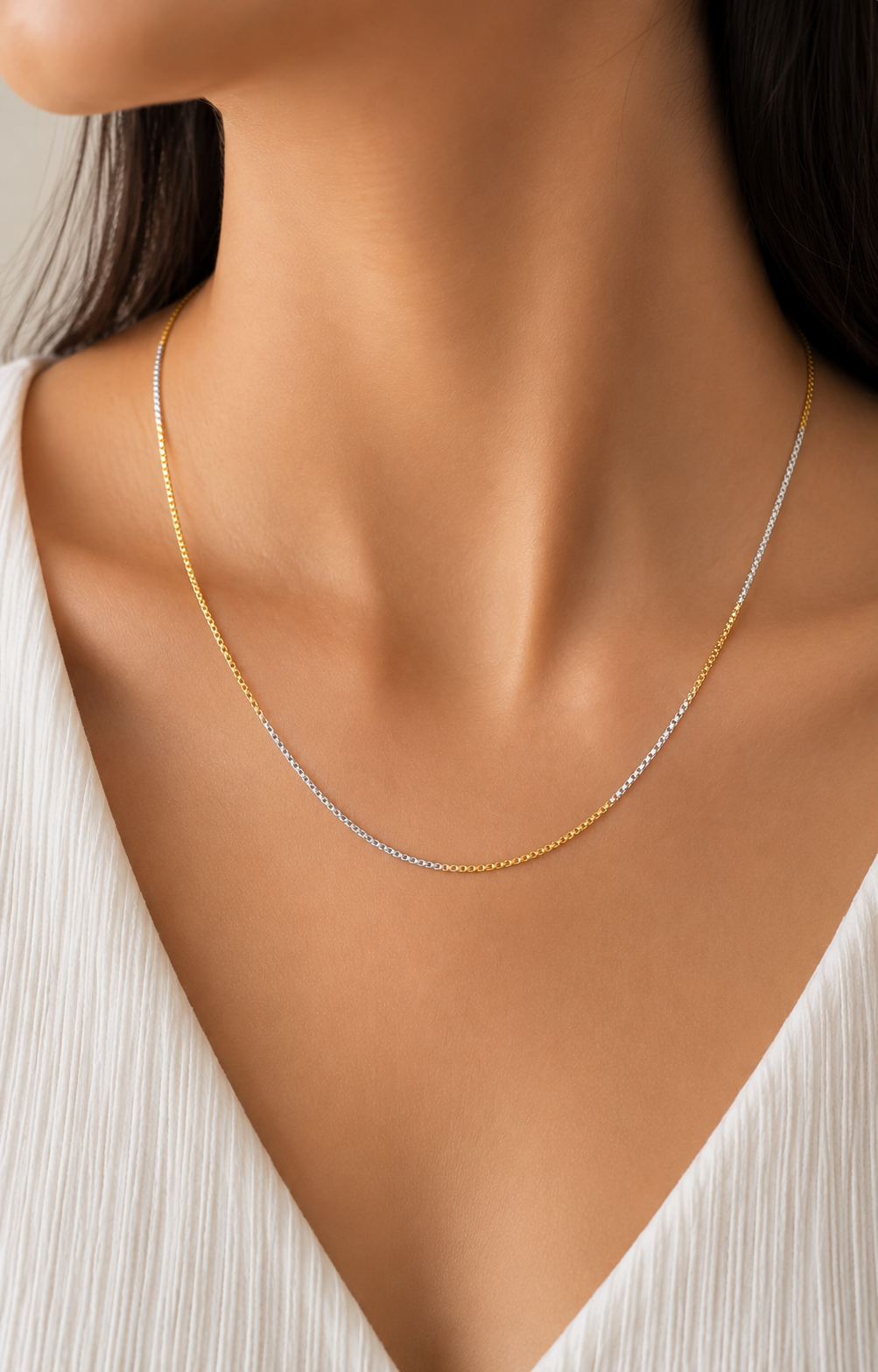 Trilogy Box Chain Necklace