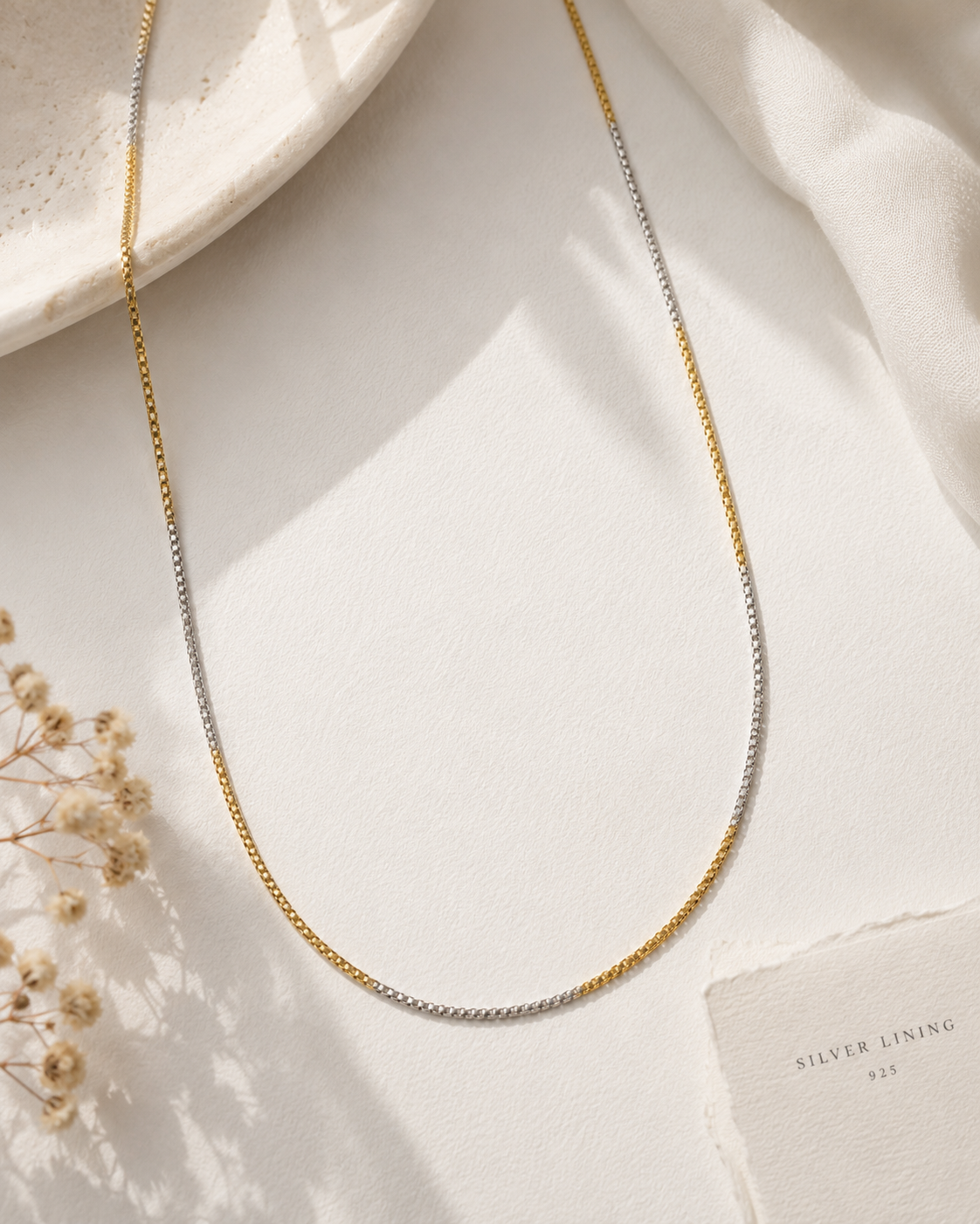 Trilogy Box Chain Necklace