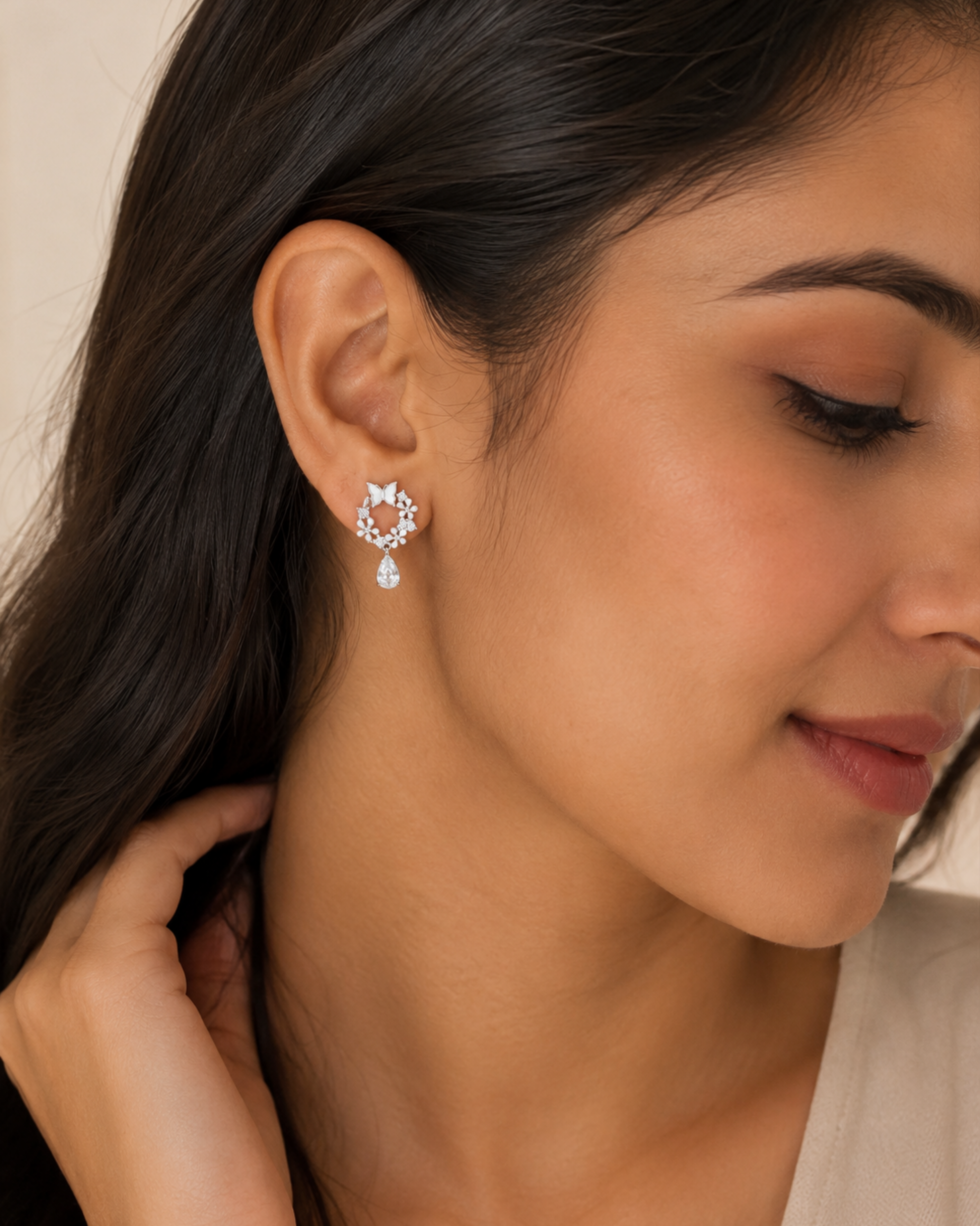 Petite Papillon Drop Earrings