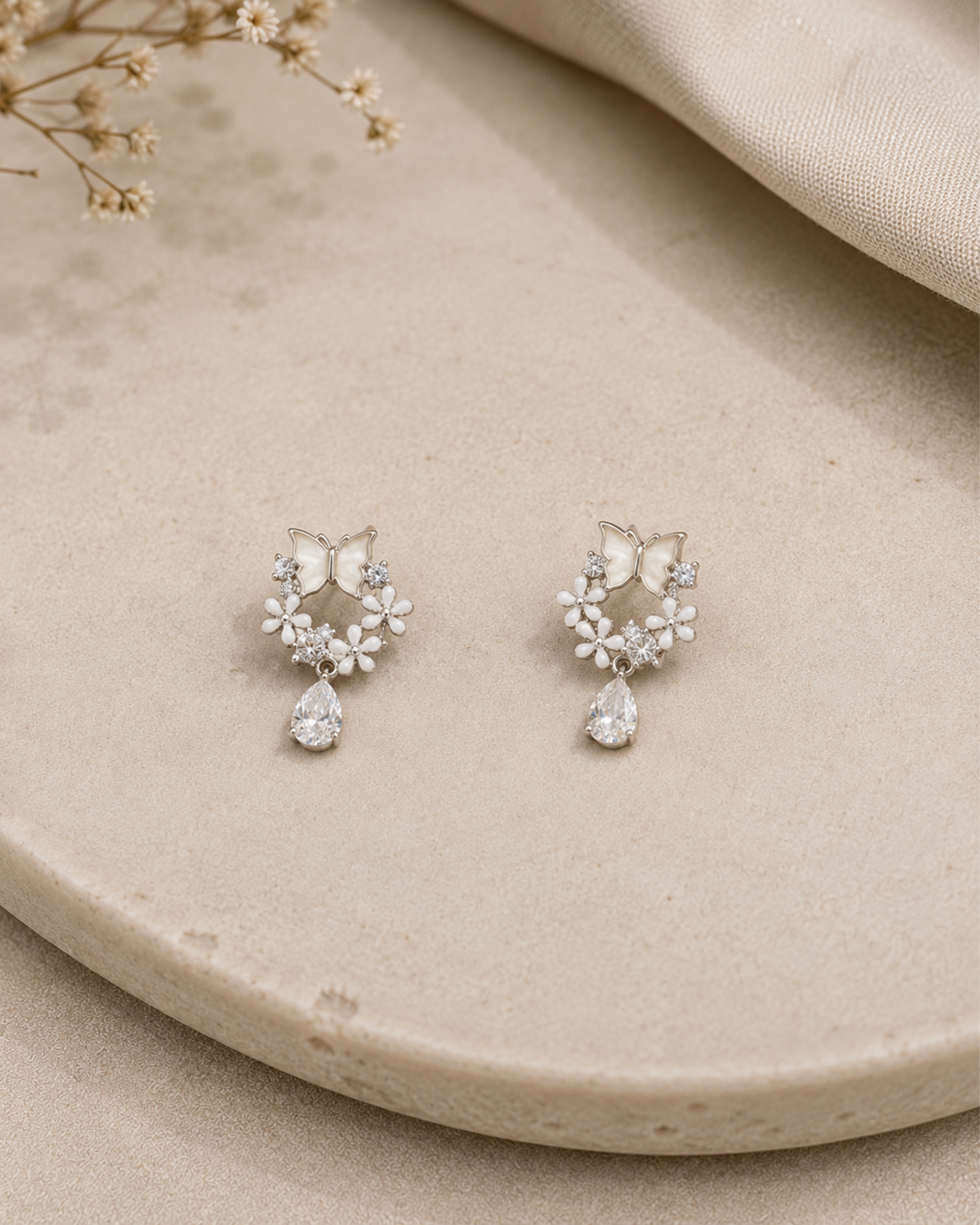 Petite Papillon Drop Earrings