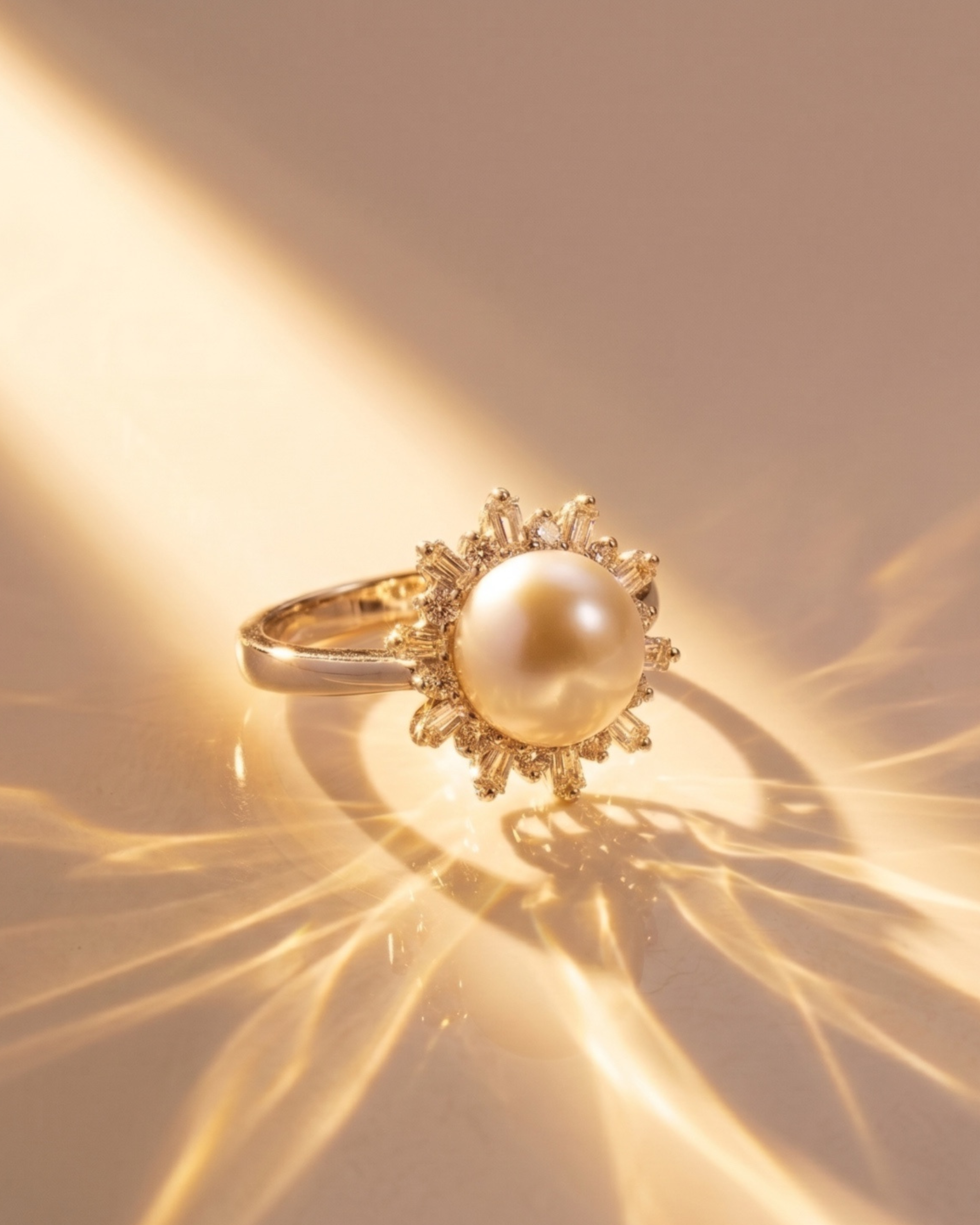Golden Soleil Pearl Ring