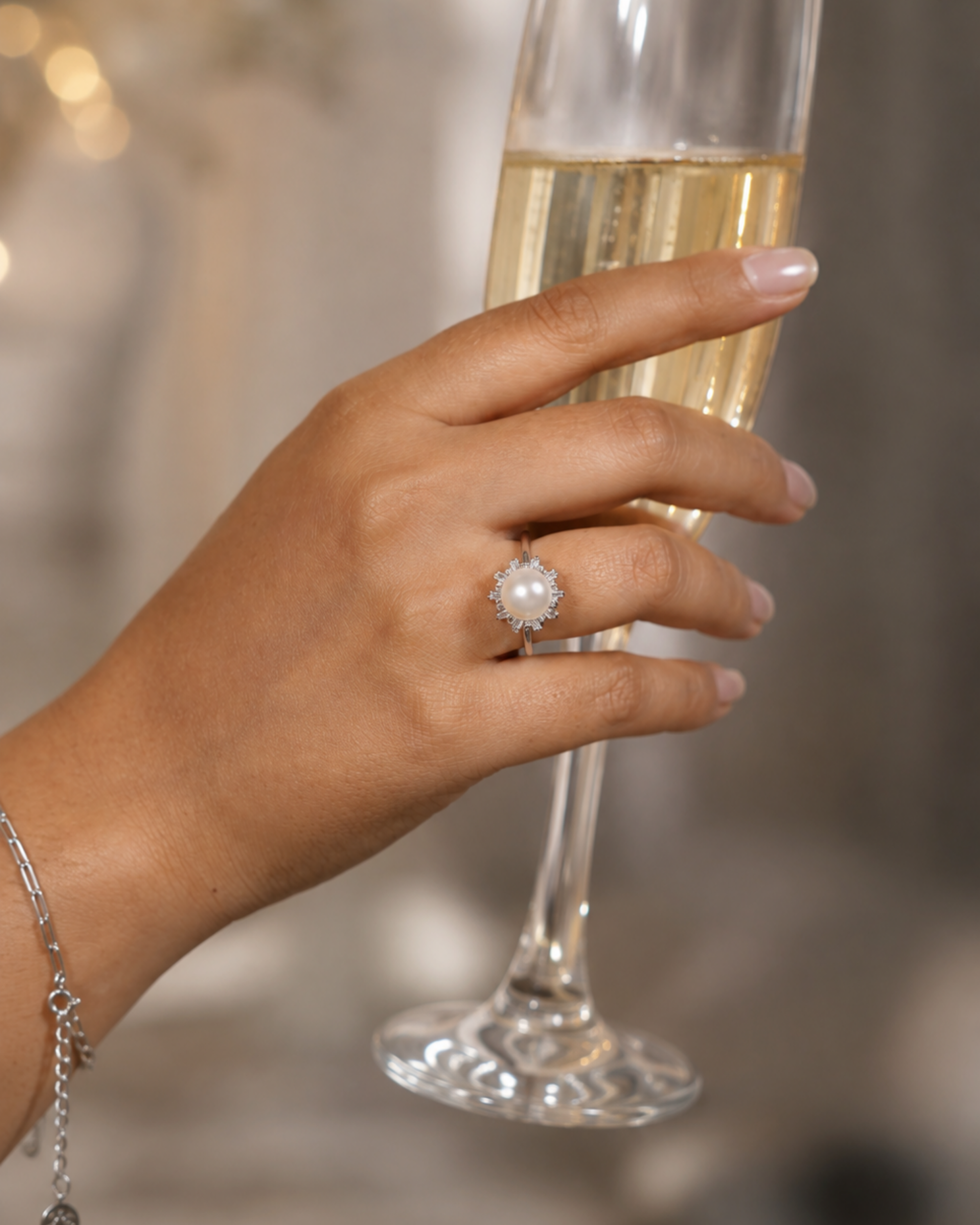 Golden Soleil Pearl Ring