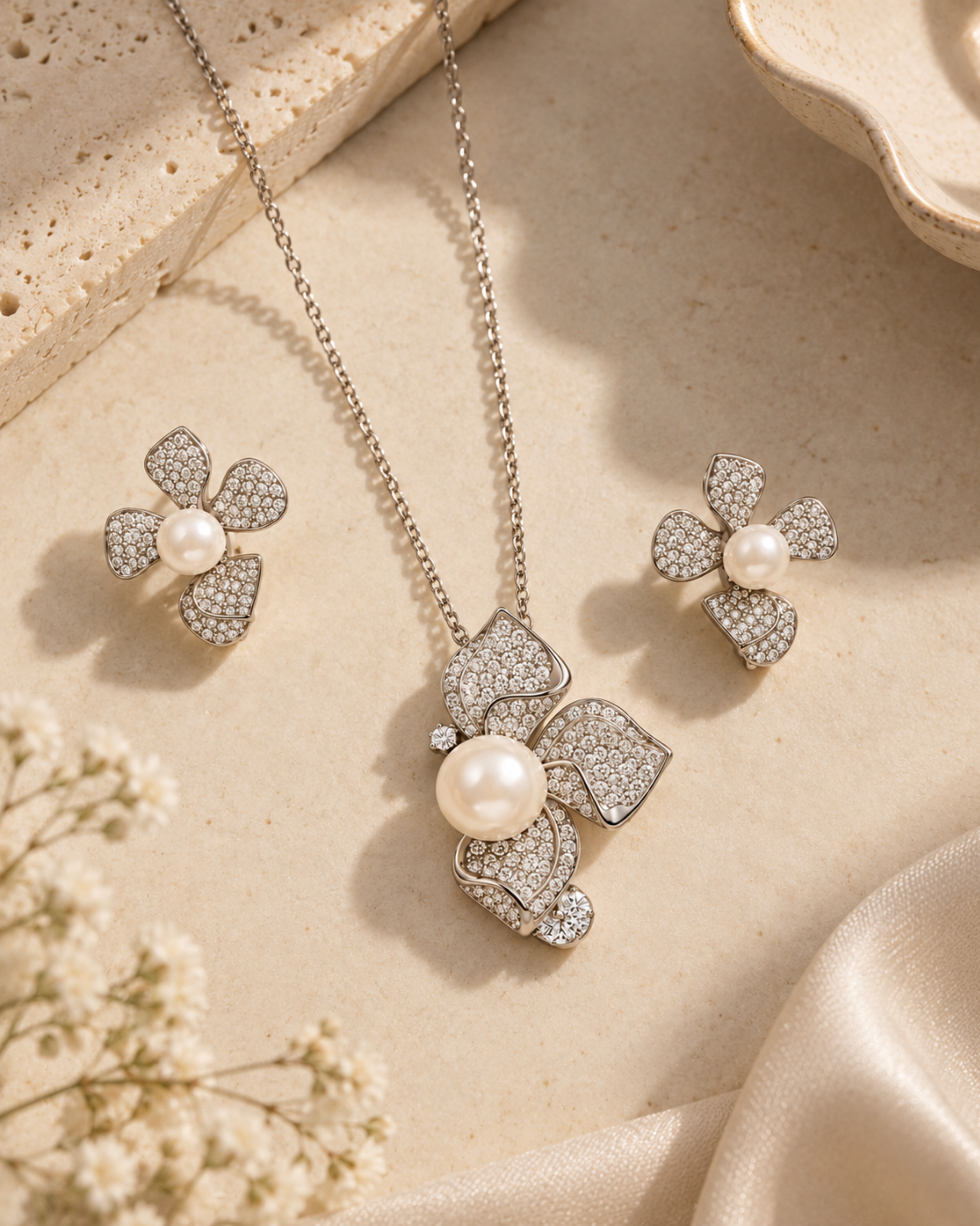 Botanica Blossom Pearl Pendant Set