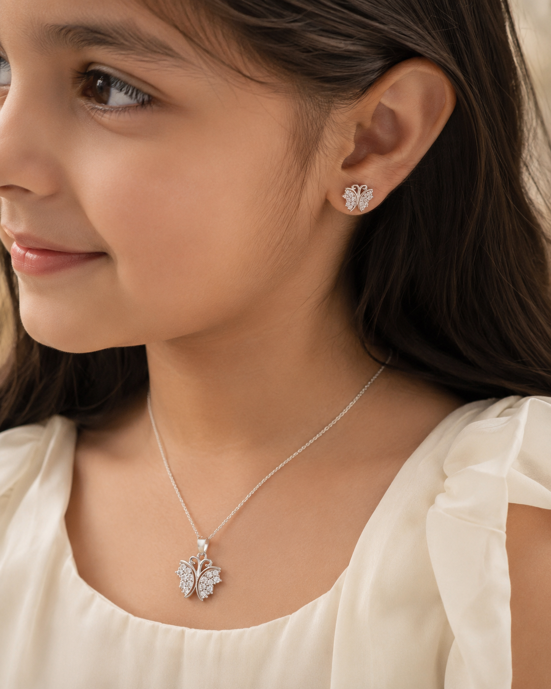 Flutter Butterfly Pendant Set